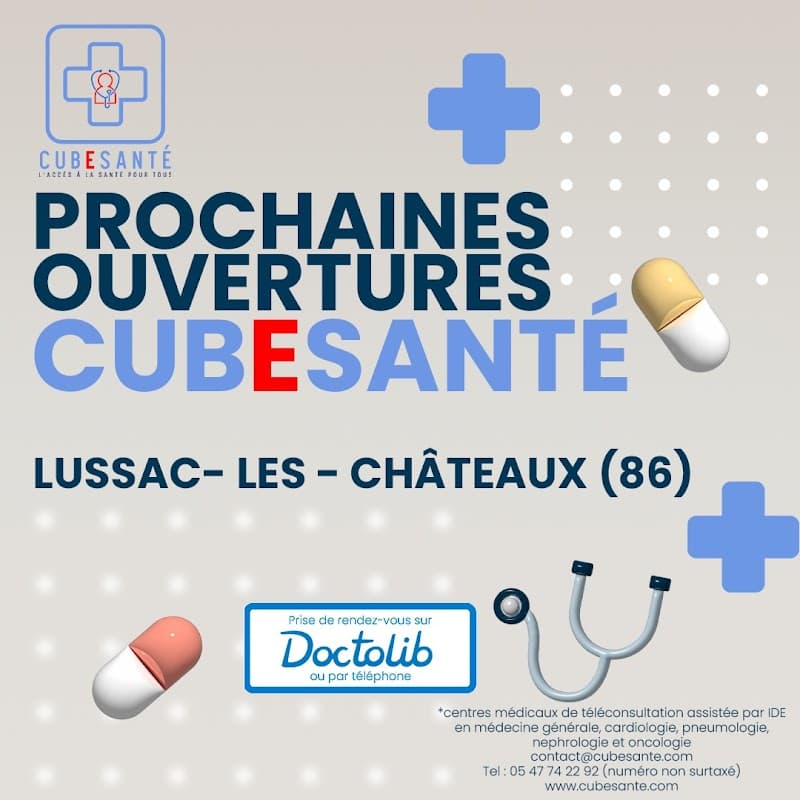 Photo de CUBESANTÉ® - Lussac-Les-Chateaux 86 I Médecine générale I Gynécologie I Cardiologie I Pédiatrie I Psychiatrie I Pneumologie