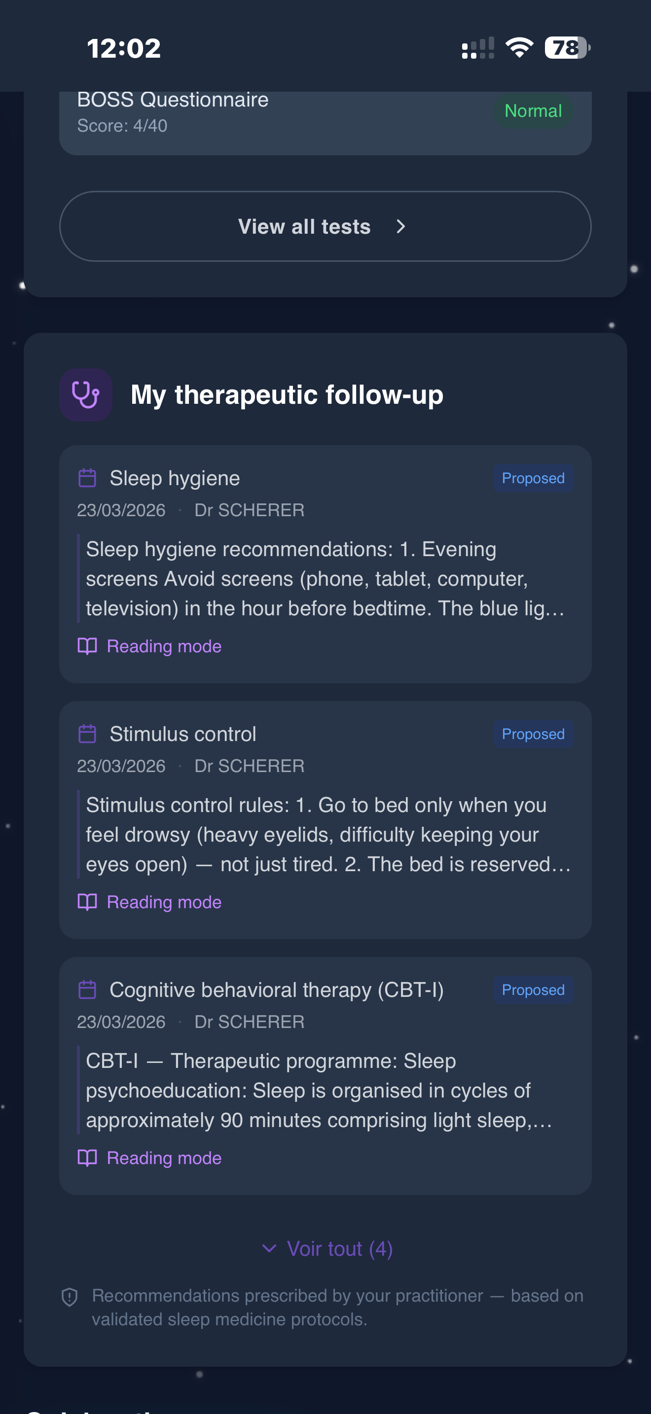 Suivi therapeutique SomniRx